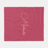 モダンテンプレートVivaマゼンダカスタムー文字スクリプト名 フリースブランケット (正面(横))