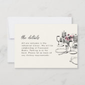 モダンテーブル スケッチ リハーサル ディナー 出欠カード (正面)