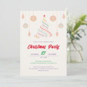 モダンディスコライト クリスマス ツリーパーティー インビ 招待状 (スタンド正面)