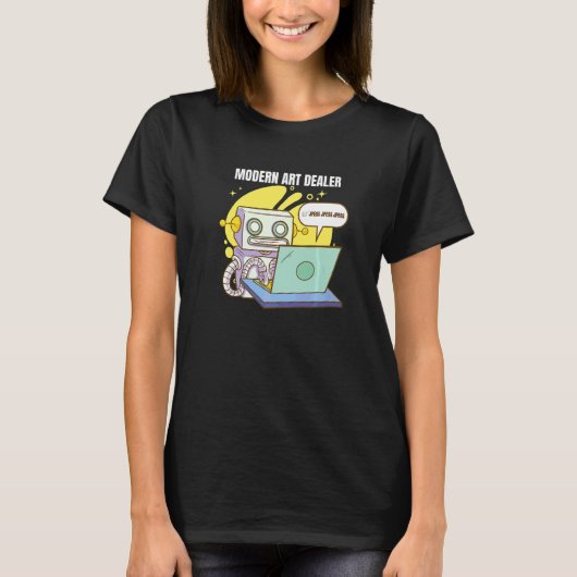モダンディーラーNFT NFTロボットJPEG Tシャツ (正面)