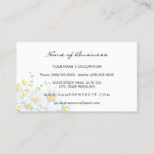 モダンデイジーアクアとイエローストライプ介護者 名刺 (裏面)