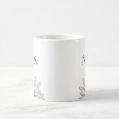 モダンデイジーエレガントフローラパーソナライズされた コーヒーマグカップ (中央)