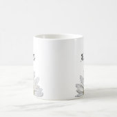 モダンデイジーエレガントフローラ コーヒーマグカップ (中央)