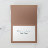 モダンデイジーガーリーフローラフラワーズモカ誕生日 カード (内部)