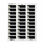 モダンデイジーシンプルブラック差出人住所 ラベル (フルシート)