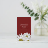 モダンデイジートレンディー赤フローラ 名刺 (スタンド正面)