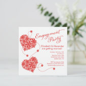 モダンデイジーハート婚約パーティ招待状 招待状 (スタンド正面)