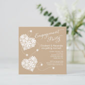 モダンデイジーハート婚約パーティ招待状 招待状 (スタンド正面)