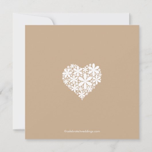 モダンデイジーハート婚約パーティ招待状 招待状 (裏面)