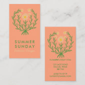 モダンデイジーフラワーロゴカスタムフローラ 名刺 (正面/裏面)