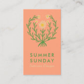 モダンデイジーフラワーロゴカスタムフローラ 名刺 (正面)