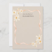 モダンデイジーフローラの茶色の名前 ノートカード (正面)