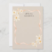 モダンデイジーフローラの茶色の名前 ノートカード (正面)