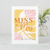 モダンデイジーフローライエロー&ピンクブライダルシャワー 招待状 (スタンド正面)