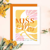 モダンデイジーフローライエロー&ピンクブライダルシャワー 招待状