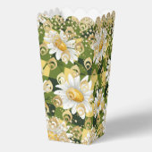 モダンデイジーフローラチェッカーボード金ゴールドグリッター フェイバーボックス (裏面)