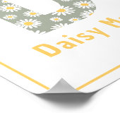 モダンデイジーレターDカスタム子供部屋プリント ポスター (角)