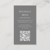 モダンデイジーQRコードトレンディー植物学 名刺 (裏面)