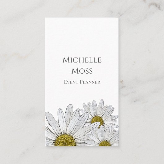 モダンデイジーQRコードトレンディー植物学 名刺 (正面)