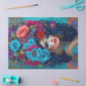 モダンデカップフラワークラウンティッシュペーパー 薄葉紙 (クラフト)