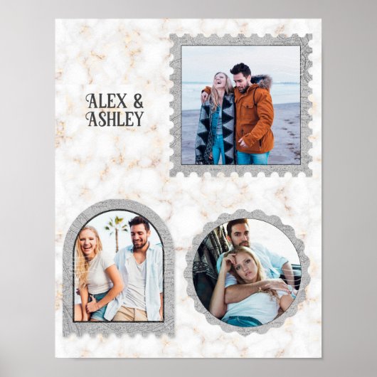 モダンデコアートカスタムフォトネームデザイン ポスター (正面)