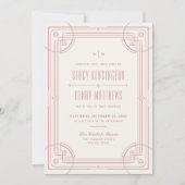 モダンデコフレーム結婚式招待状 - ローズ 案内状 (正面)