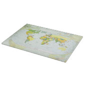 モダンデコレーションのための世界地図政治アトラスポスター カッティングボード (角)