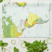 モダンデコレーションのための世界地図政治アトラスポスター キッチンタオル (折り畳み)