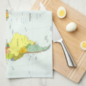 モダンデコレーションのための世界地図政治アトラスポスター キッチンタオル (四つ折り)