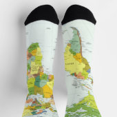 モダンデコレーションのための世界地図政治アトラスポスター ソックス (上部)
