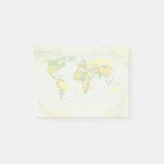 モダンデコレーションのための世界地図政治アトラスポスター ポストイット (正面)