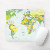 モダンデコレーションのための世界地図政治アトラスポスター マウスパッド (マウス)