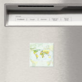 モダンデコレーションのための世界地図政治アトラスポスター マグネット (インサイチュ (食洗機))