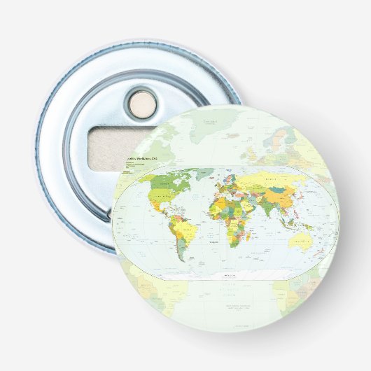 モダンデコレーションのための世界地図政治アトラスポスター 栓抜き (正面)
