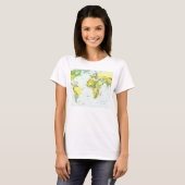 モダンデコレーションのための世界地図政治アトラスポスター Tシャツ (正面フル)