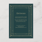 モダンデコ | エメラルドグリーン 結婚式ゲスト詳細 エンクロージャーカード (正面)