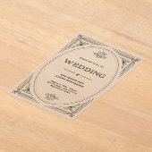 モダンデコ | エレガントウェディング アクリル招待状 (レイダウン)