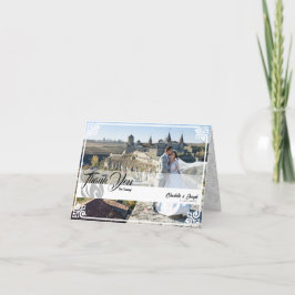 モダンデコ ホワイトスワン フォト ウェディング フォールド サンキューカード