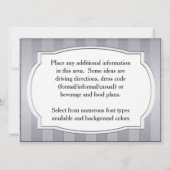 モダンデザインのウェーブとストライプのシルバー招待状 招待状 (裏面)