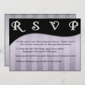 モダンデザインのウェーブとストライプのシルバー招待状 招待状 (正面/裏面)