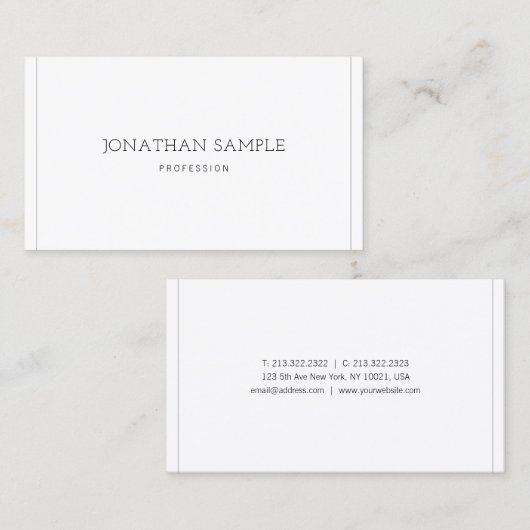 モダンデザインのエレガントで明白なプロフェッショナルをきれいにして下さい 名刺 (正面/裏面)