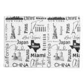 モダンデザインの有名な都市の白黒トレンディー 枕カバー (裏面)