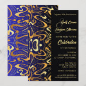 モダンデザインの結婚式招待状 招待状 (正面/裏面)