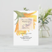 モダンデザインひまわりフローラ結婚式招待状 招待状 (スタンド正面)