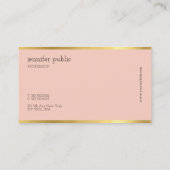 モダンデザインエレガントカラー金ゴールド魅力的プレーン 名刺 (裏面)