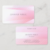 モダンデザインエレガントトレンディーピンクホワイトテンプレート 名刺 (正面/裏面)