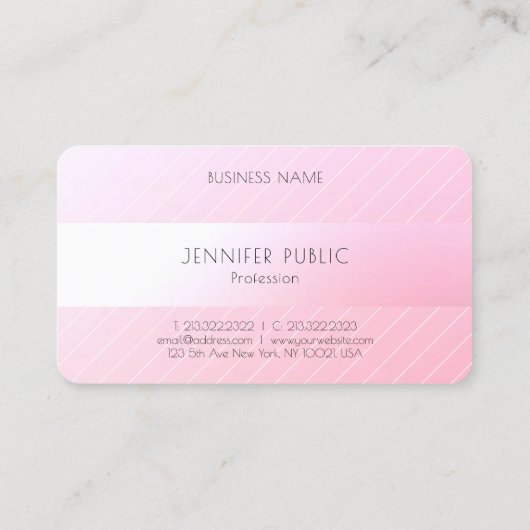 モダンデザインエレガントトレンディーピンクホワイトテンプレート 名刺 (裏面)