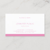 モダンデザインエレガントピンクホワイトトレンディープレーン 名刺 (裏面)