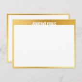 モダンデザインエレガント金ゴールドホワイトトレンディーテンプレート ノートカード (正面/裏面)