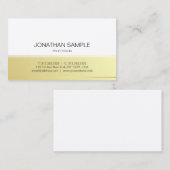 モダンデザインエレガント金ゴールドルックプレーンプロフェッショナル 名刺 (正面/裏面)